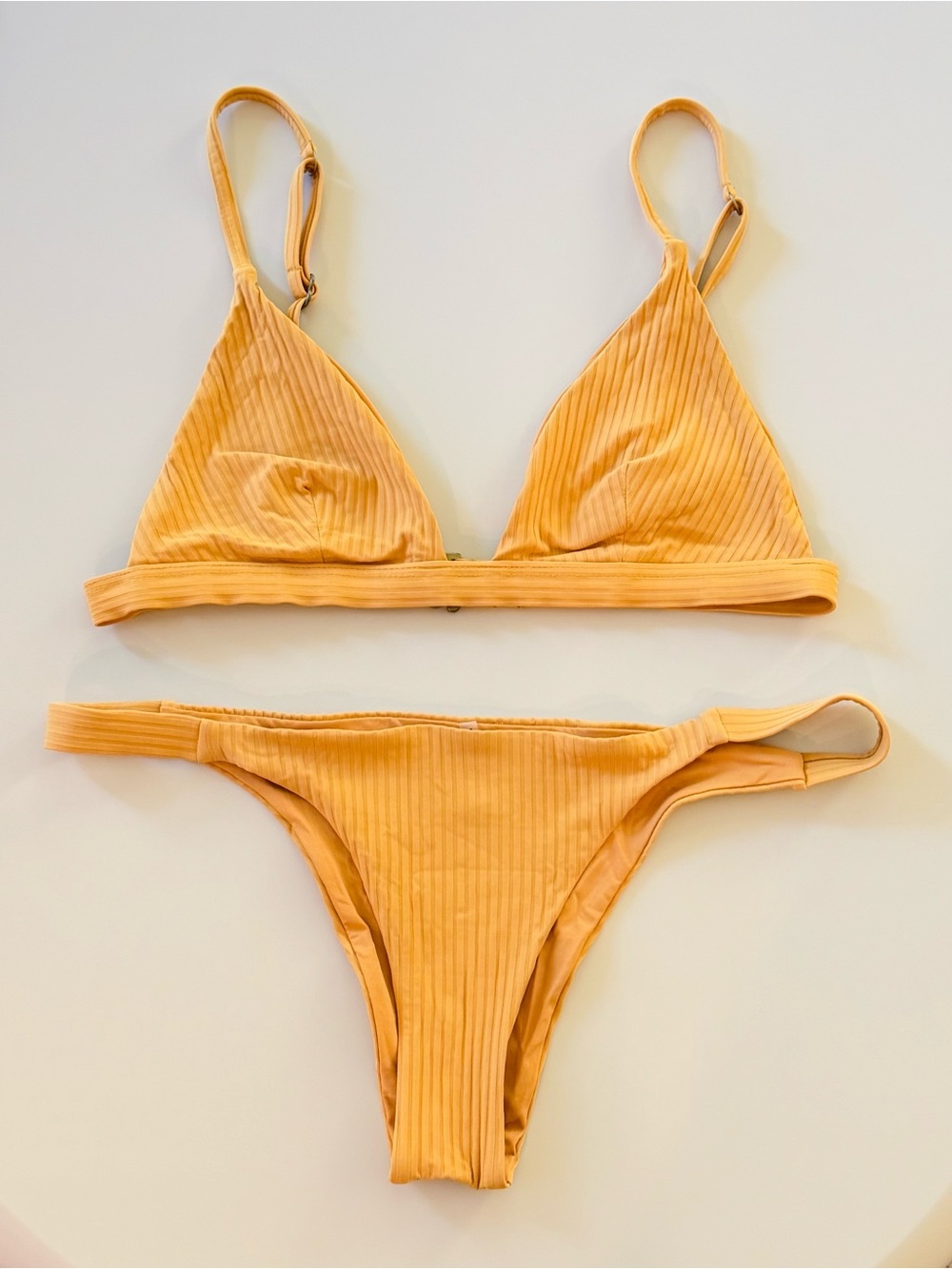 Vitamin A Ribbed Triangle Bikini Set